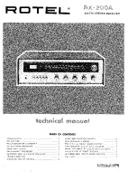 Rotel RX-200A - Technical manual